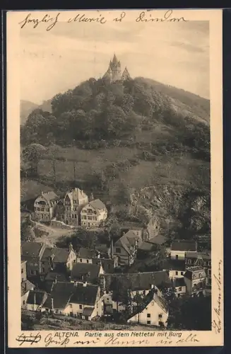 AK Altena, Partie aus dem Nettetal mit Burg