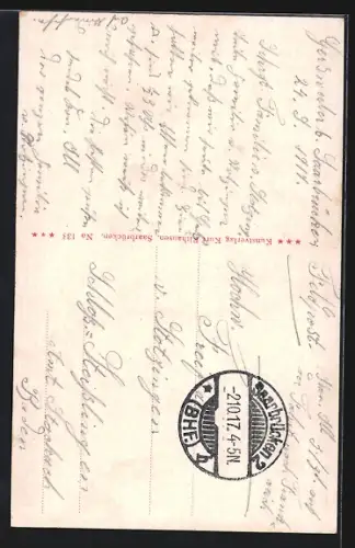 AK Saarbrücken, Blick auf das Bismarckdenkmal