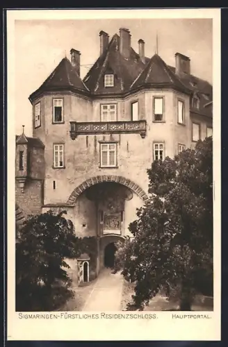 AK Sigmaringen, Fürstliches Residenzschloss, Hauptportal