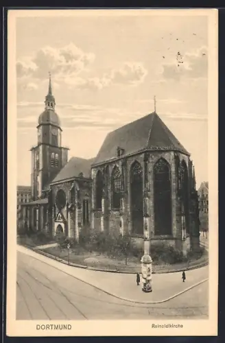 AK Dortmund, Strassenpartie an der Reinoldikirche