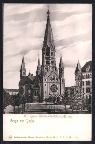 AK Berlin-Charlottenburg, Die Kaiser Wilhelm-Gedächtnis-Kirche