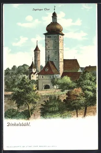 AK Dinkelsbühl, Segringer Tor mit Turm