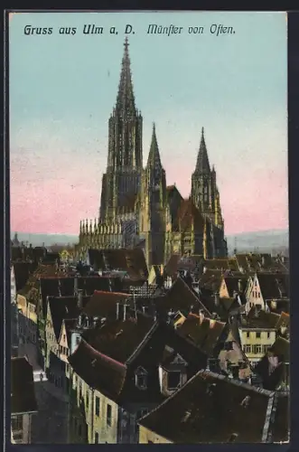 AK Ulm a. D., Münster von Oster aus