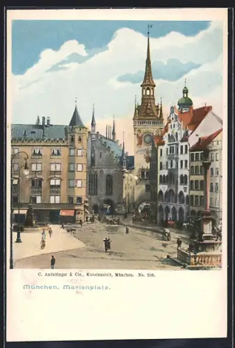 Künstler-AK München, Marienplatz