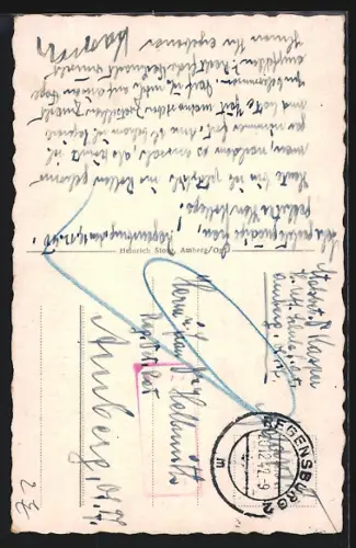 AK Amberg /Opf, Partie a. d. Vils mit St. Martinskirche