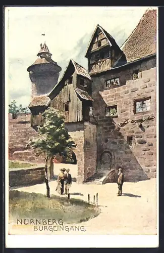 Künstler-AK Nürnberg, Burgeingang