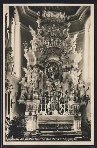 AK Deggingen, Hochaltar der Wallfahrtskirche Ave Maria