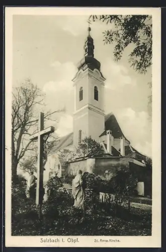 AK Sulzbach i. Obpf., Kreuz an der St. Anna-Kirche