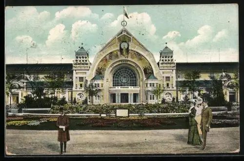 AK Nürnberg, Bayerische Jubiläums-Landes-Ausstellung 1906, Haupteingang des Haupt-Industrie-Gebäudes