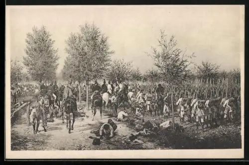 Künstler-AK Erzherzog Karl Ausstellung 1909, Schlacht bei Caldiero 1805