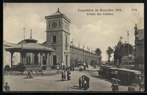 AK Bruxelles, Exposition Bruxelles 1910, Avenue des Colonies