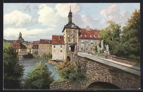 AK Bamberg, Blick auf das Rathaus