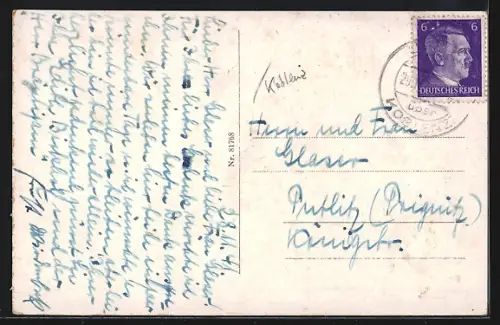 AK Urbar a. Rh., Uferpartie mit Schiffen