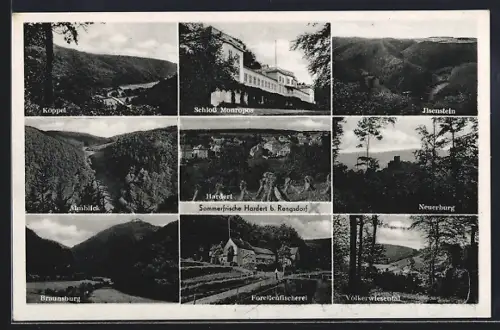 AK Hardert b. Rengsdorf, Schloss Monropos, Neuerburg, Braunsburg