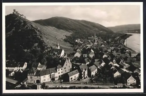 AK Alken / Mosel, Ortspanorama aus der Luft gesehen
