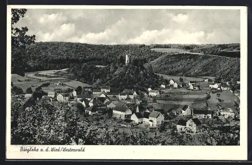 AK Burglahr a. d. Wied, Ortsansicht mit Turm