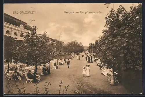 AK Bad Salzuflen, Hauptpromenade im Kurpark