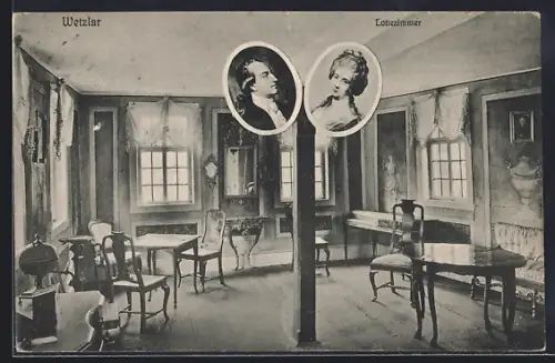 AK Wetzlar, Lottezimmer, Innenansicht, Portrait