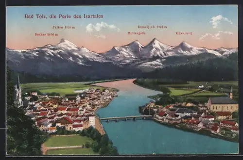 AK Bad Tölz /Isartal, Teilansicht mit Juifen, Seekar und Zottenjoch