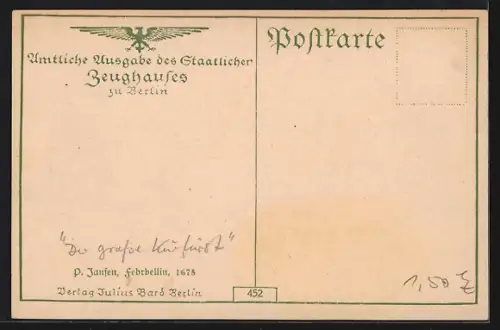 AK Der Grosse Kurfürst von Preussen zu Pferd inmitten einer Schlacht
