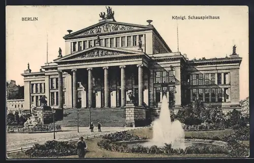 AK Berlin, Wasserspiel vor dem Kgl. Schauspielhaus, Gendarmenmarkt
