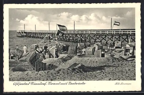 AK Niendorf, Ostseebad, Strand mit Seebrücke
