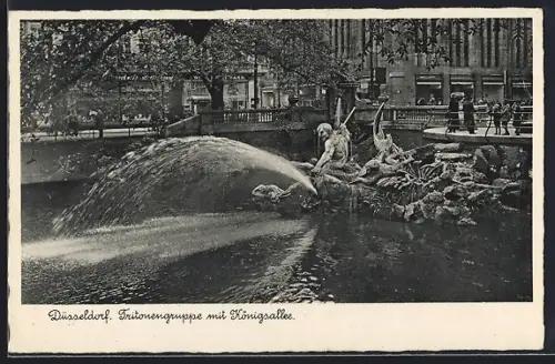 AK Düsseldorf, Tritonengruppe mit Königsallee