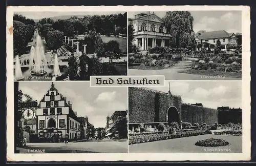 AK Bad Salzuflen, Gradierwerk, Leopold-Bad, Leuchtfontaine