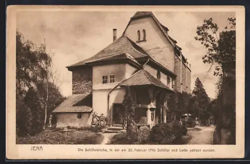 AK Jena, Die Schillerkirche, in der am 22.2.1790 Schiller und Lotte getraut wurden