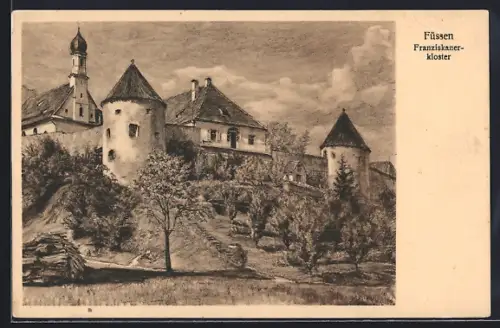 Künstler-AK Füssen, Franziskanerkloster