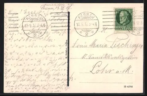 AK Passau, Innbrücke mit Dom