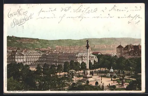 Künstler-AK Stuttgart, Schlossplatz