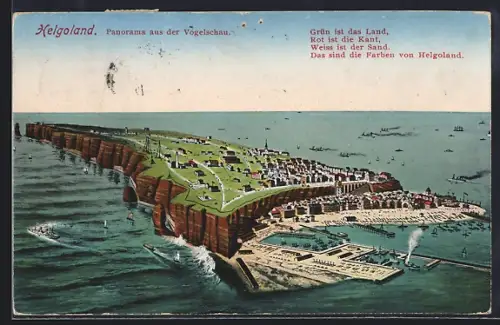AK Helgoland, Panorama aus der Vogelschau