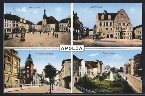 AK Apolda, Marktplatz, Stadthaus, Heidenberg