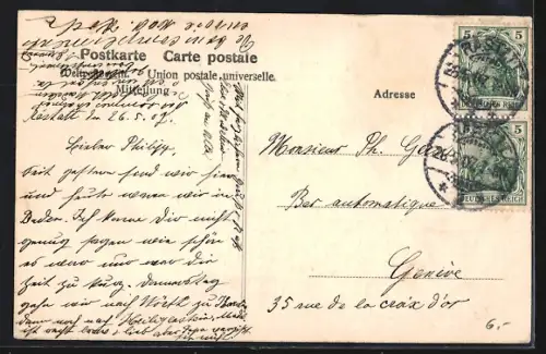 AK Rastatt, Blick auf das Schloss