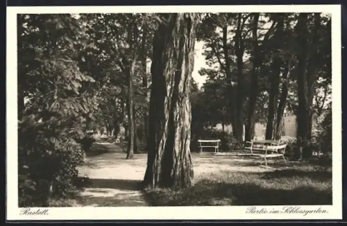 AK Rastatt, Partie im Schlossgarten