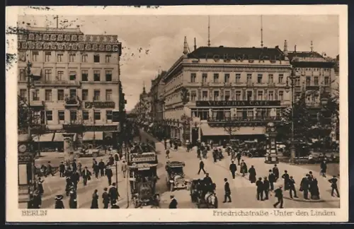 AK Berlin, Victoria-Cafe Unter den Linden Ecke Friedrichstrasse