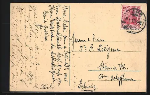 AK Lahr i. B., Partie im Stadtpark mit Bismarckdenkmal