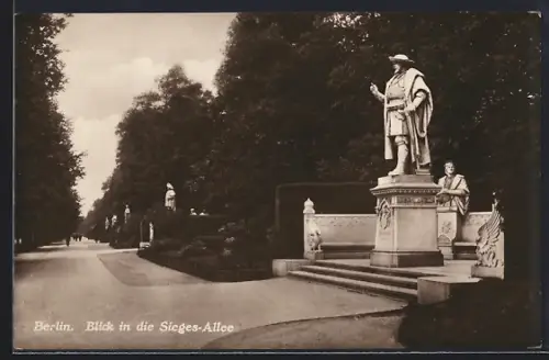 AK Berlin-Tiergarten, Blick in die Sieges-Allee