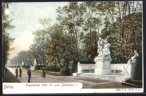 AK Berlin-Tiergarten, Siegesallee Otto III. und Johannes I.