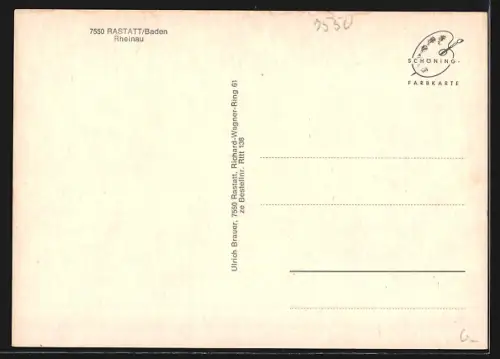 AK Rastatt /Baden, Rheinau, Strassenpartie mit Bank