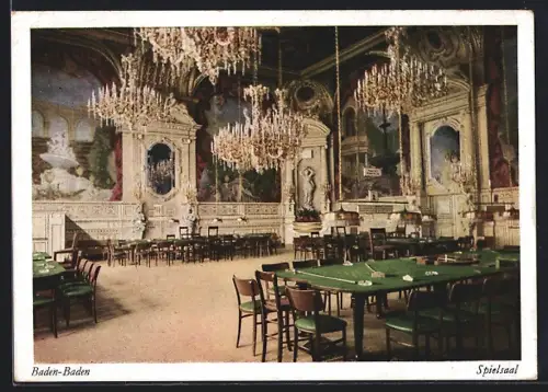 AK Baden-Baden, Ansicht vom Spielsaal