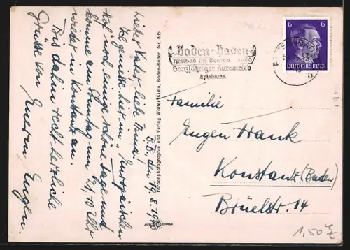 AK Baden-Baden, Ansicht vom Spielsaal