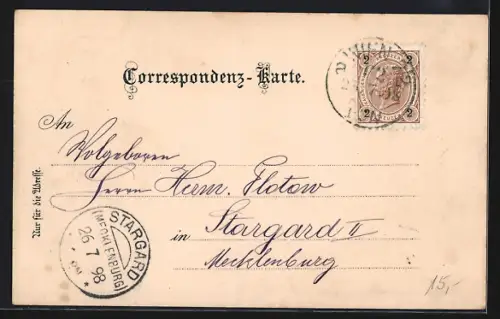 Lithographie Wien, Hofburg, Franzensplatz, Wappen