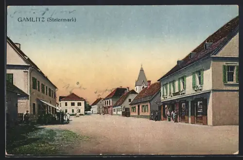 AK Gamlitz /Steiermark, Strassenpartie im Ort