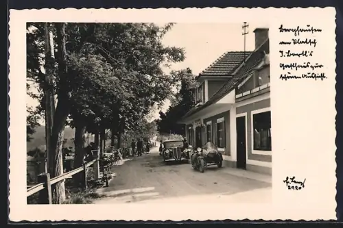 AK Berghausen am Platsch, Gasthaus zur schönen Aussicht mit Autos