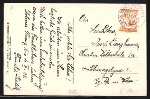 Künstler-AK Unter-Rohr bei Hartberg, Ortsansicht mit Denkmal und Kirche