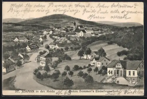 Künstler-AK St. Johann in der Haide, Anton Sommer`s Gasthof im Ort