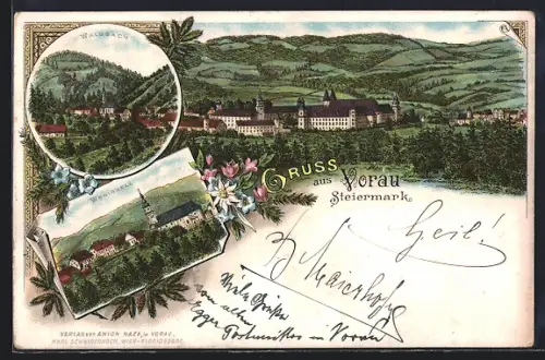 Lithographie Vorau /Steiermark, Waldbach, Wenigzell