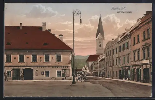 AK Knittelfeld, Kirchengasse mit Blick auf die Kirche